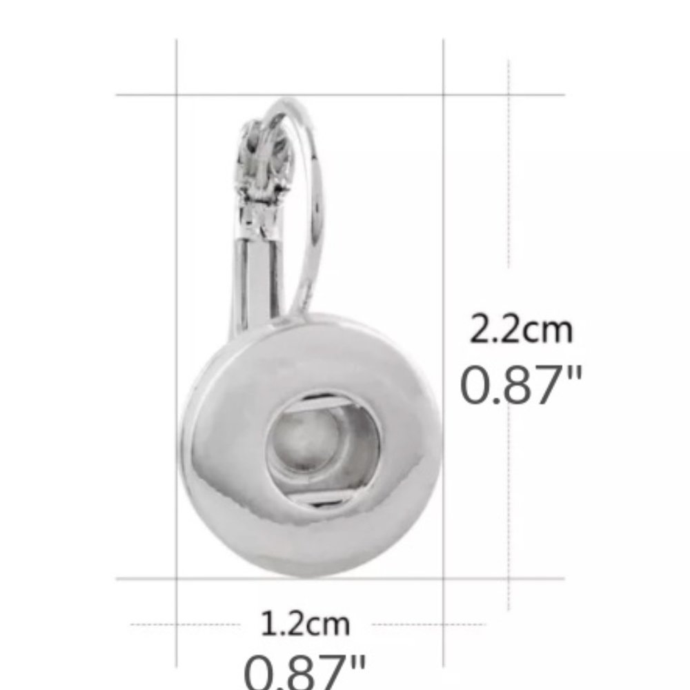 Snap Charm Huggie Earrings Includes Two Starfish Mini Snaps 12mm 1/2" Diameter - Picture 3 of 6
